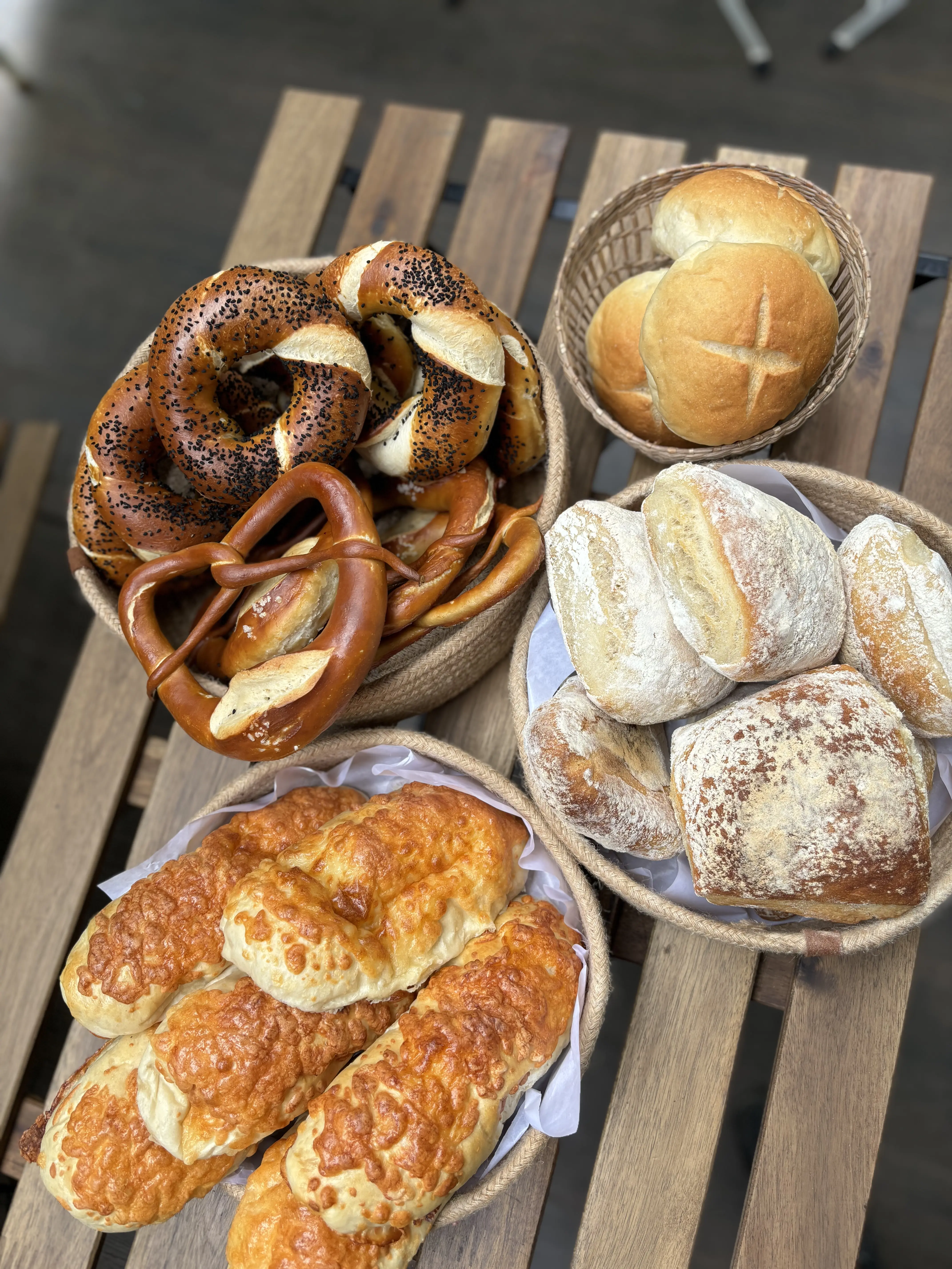 Bakery team posing together in the kitchen